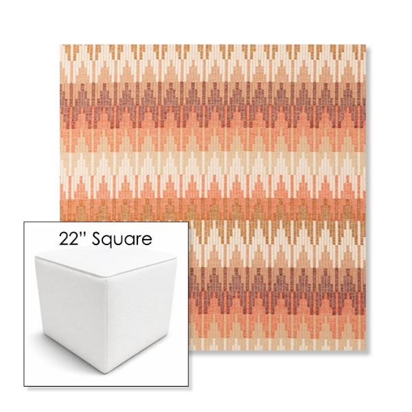 Picture of Valley Desert | 22" Square Outdoor Pouf or Ottoman | Sunbrella Fabrics