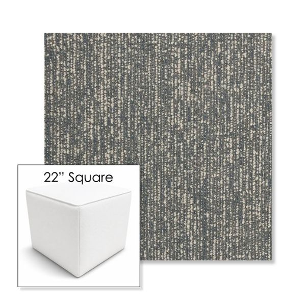 Picture of Vista Slate | 22" Square Outdoor Pouf or Ottoman | Sunbrella Fabrics