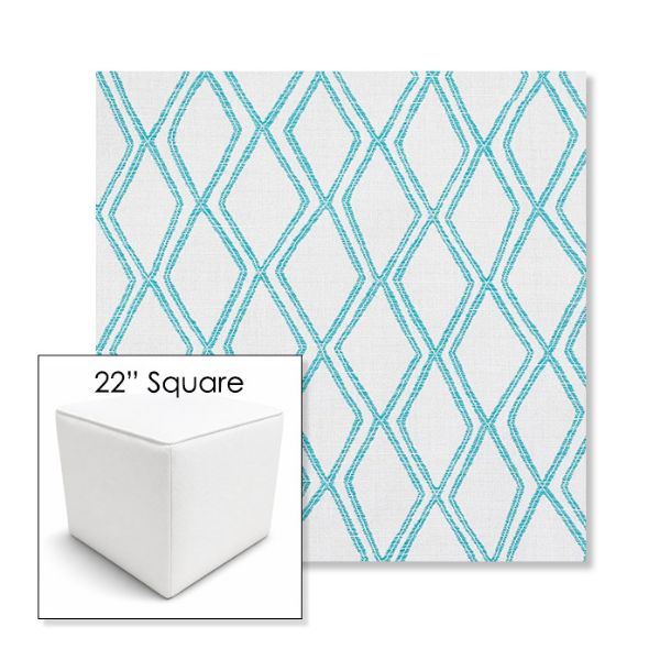 Picture of Voyage Breeze | 22" Square Outdoor Pouf or Ottoman | Sunbrella Fabrics