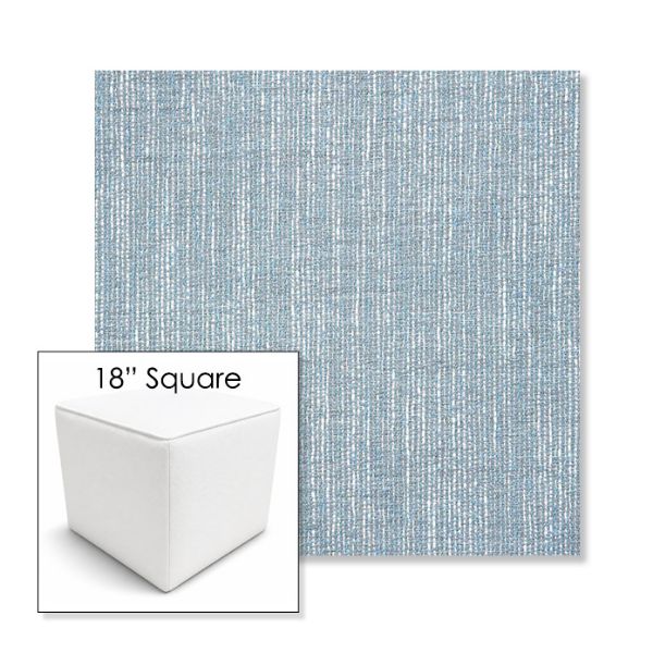 Picture of Adena Celeste | 18" Square Outdoor Pouf or Ottoman | Sunbrella Fabrics