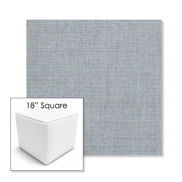Picture of Ambrose Chambray | 18" Square Outdoor Pouf or Ottoman | Sunbrella Fabrics