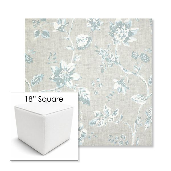 Picture of Ariana Dew | 18" Square Outdoor Pouf or Ottoman | Sunbrella Fabrics