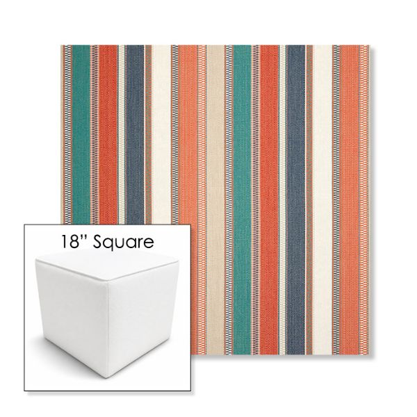 Picture of Ascend Tropical | 18" Square Outdoor Pouf or Ottoman | Sunbrella Fabrics
