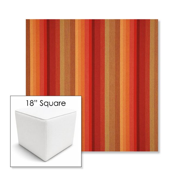 Picture of Astoria Sunset | 18" Square Outdoor Pouf or Ottoman | Sunbrella Fabrics