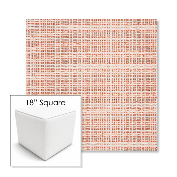 Picture of Benson Guava | 18" Square Outdoor Pouf or Ottoman | Sunbrella Fabrics