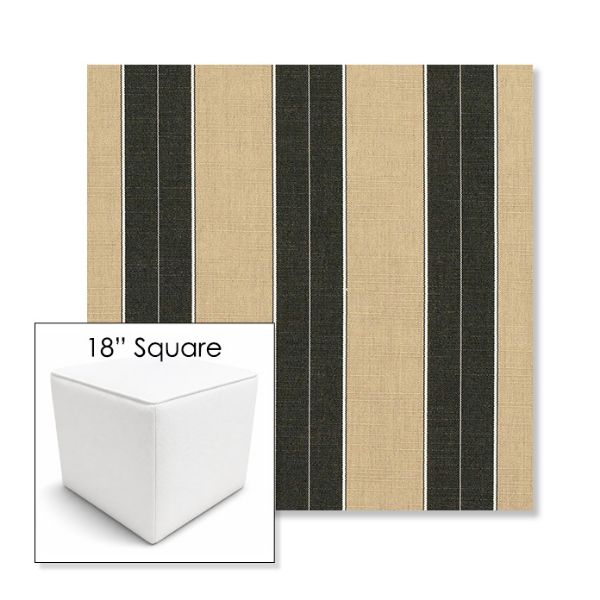 Picture of Berenson Tuxedo | 18" Square Outdoor Pouf or Ottoman | Sunbrella Fabrics