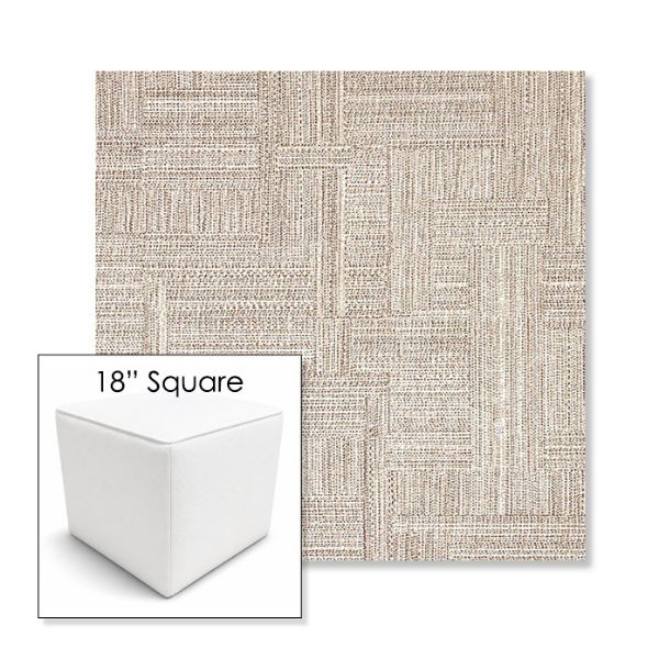 Picture of Boro Walnut | 18" Square Outdoor Pouf or Ottoman | Sunbrella Fabrics