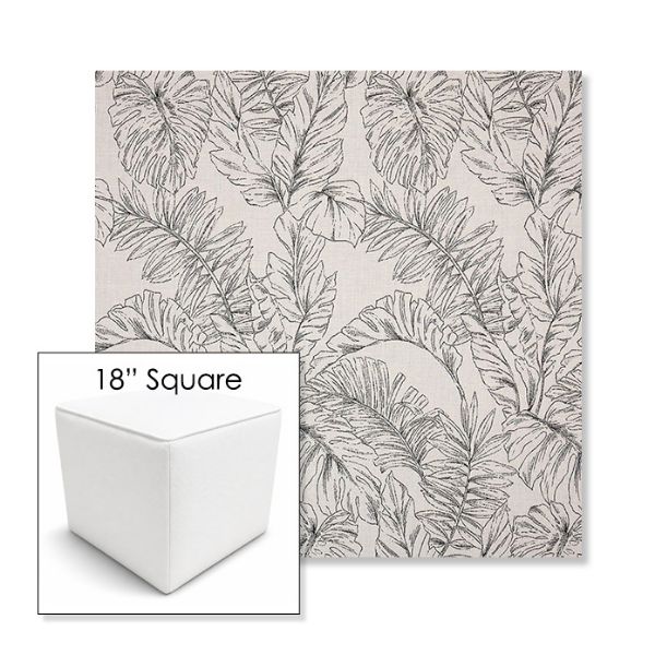 Picture of Calm Graphite | 18" Square Outdoor Pouf or Ottoman | Sunbrella Fabrics