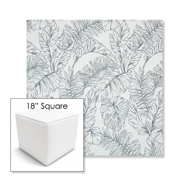 Picture of Calm Laurel | 18" Square Outdoor Pouf or Ottoman | Sunbrella Fabrics