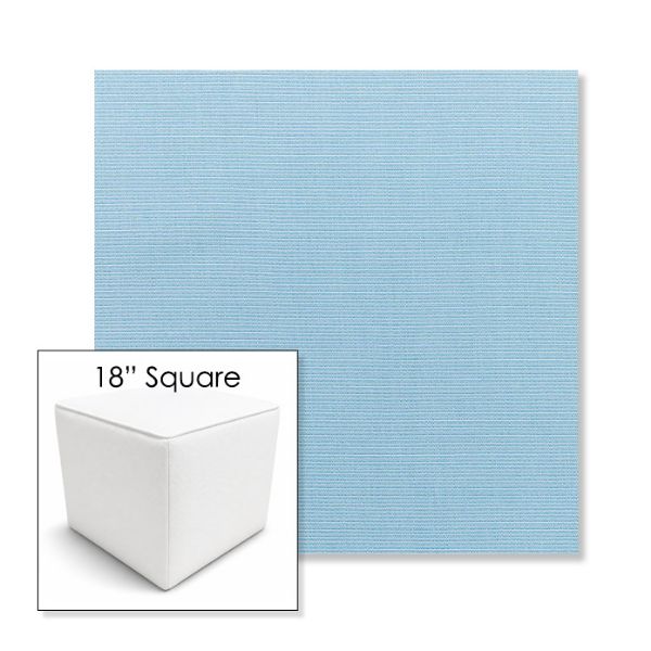 Picture of Canvas Air Blue | 18" Square Outdoor Pouf or Ottoman | Sunbrella Fabrics