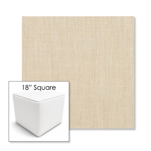 Picture of Canvas Flax | 18" Square Outdoor Pouf or Ottoman | Sunbrella Fabrics