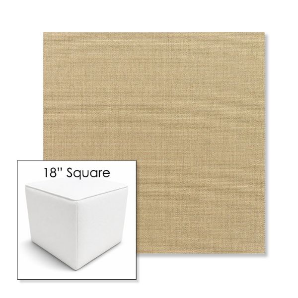 Picture of Canvas Heather Beige | 18" Square Outdoor Pouf or Ottoman | Sunbrella Fabrics