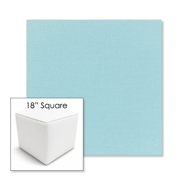 Picture of Canvas Mineral Blue | 18" Square Outdoor Pouf or Ottoman | Sunbrella Fabrics