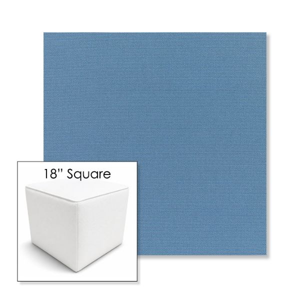 Picture of Canvas Sapphire Blue | 18" Square Outdoor Pouf or Ottoman | Sunbrella Fabrics