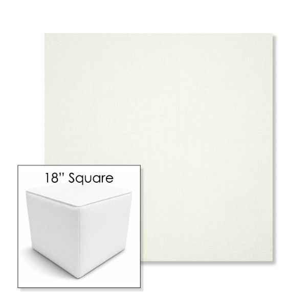 Picture of Canvas White | 18" Square Outdoor Pouf or Ottoman | Sunbrella Fabrics