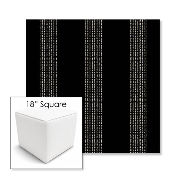 Picture of Caper Onyx | 18" Square Outdoor Pouf or Ottoman | Sunbrella Fabrics