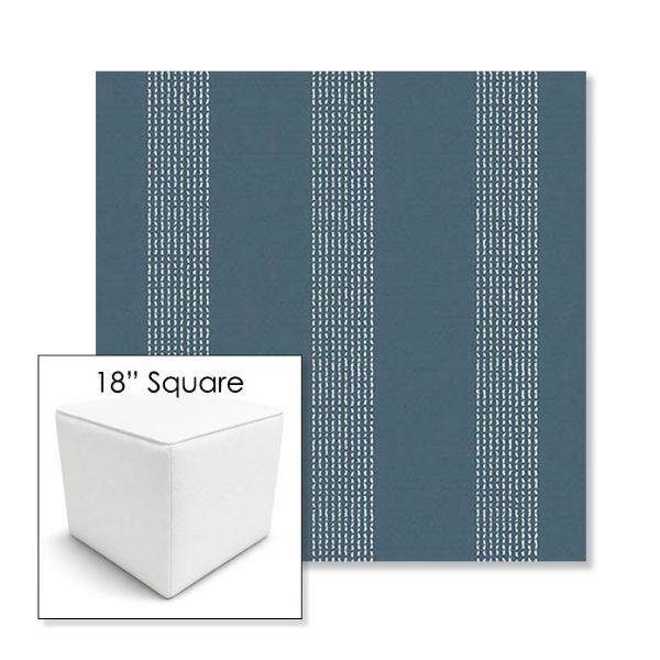 Picture of Caper Slate | 18" Square Outdoor Pouf or Ottoman | Sunbrella Fabrics