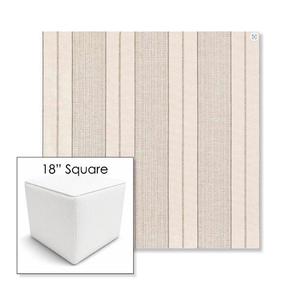 Picture of Carlo Graphite | 18" Square Outdoor Pouf or Ottoman | Sunbrella Fabrics