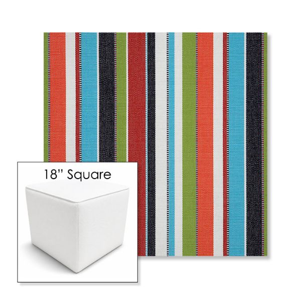 Picture of Carousel Confetti | 18" Square Outdoor Pouf or Ottoman | Sunbrella Fabrics
