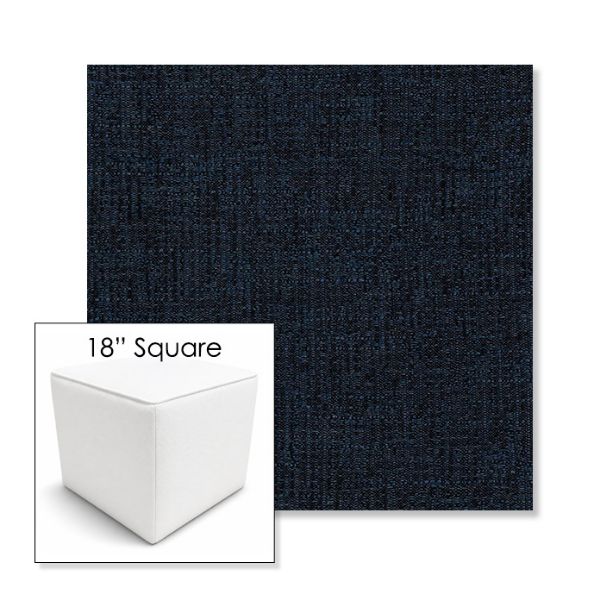 Picture of Cassava Indigo | 18" Square Outdoor Pouf or Ottoman | Sunbrella Fabrics