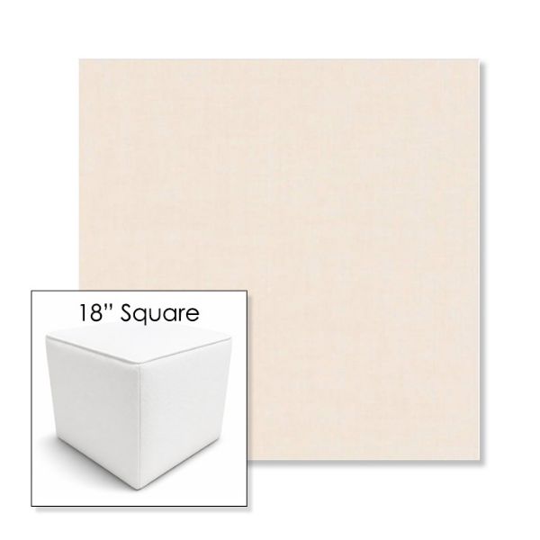 Picture of Cast Bisque | 18" Square Outdoor Pouf or Ottoman | Sunbrella Fabrics