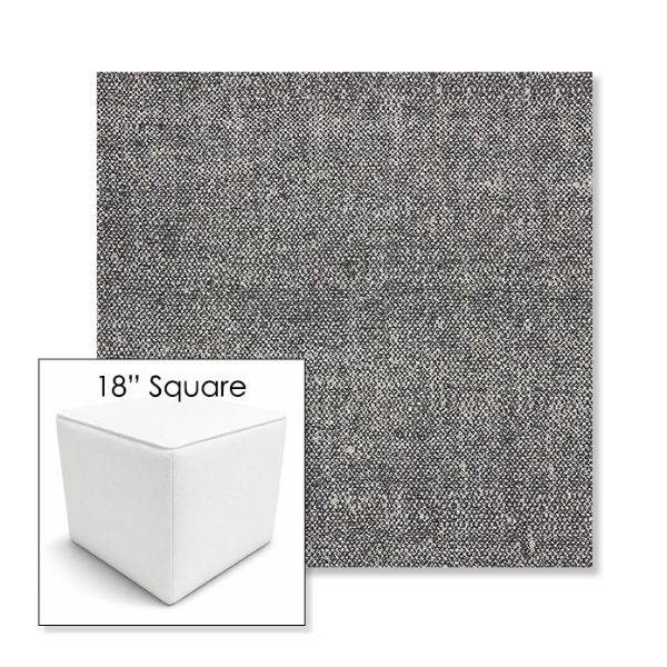 Picture of Chartres Granite | 18" Square Outdoor Pouf or Ottoman | Sunbrella Fabrics