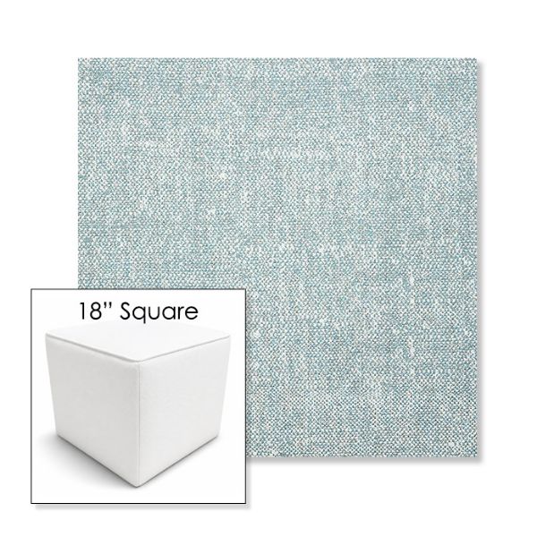 Picture of Chartres Opal | 18" Square Outdoor Pouf or Ottoman | Sunbrella Fabrics