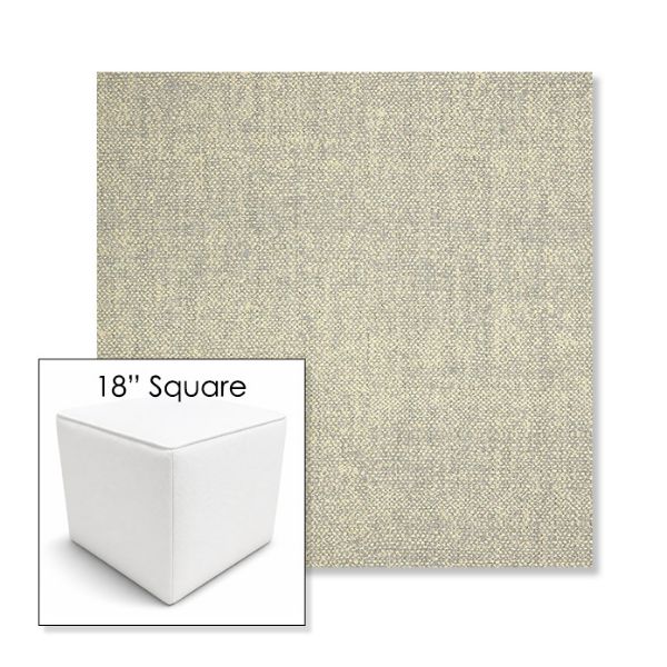 Picture of Chartres Pebble | 18" Square Outdoor Pouf or Ottoman | Sunbrella Fabrics