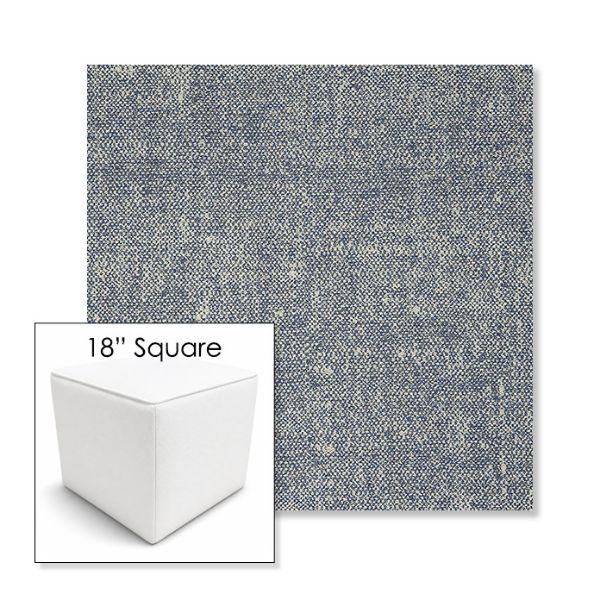 Picture of Chartres Storm | 18" Square Outdoor Pouf or Ottoman | Sunbrella Fabrics