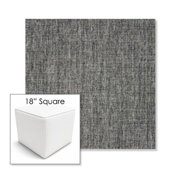 Picture of Crush Pewter | 18" Square Outdoor Pouf or Ottoman | Sunbrella Fabrics