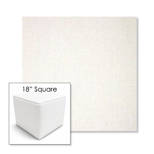 Picture of Crush Snow | 18" Square Outdoor Pouf or Ottoman | Sunbrella Fabrics