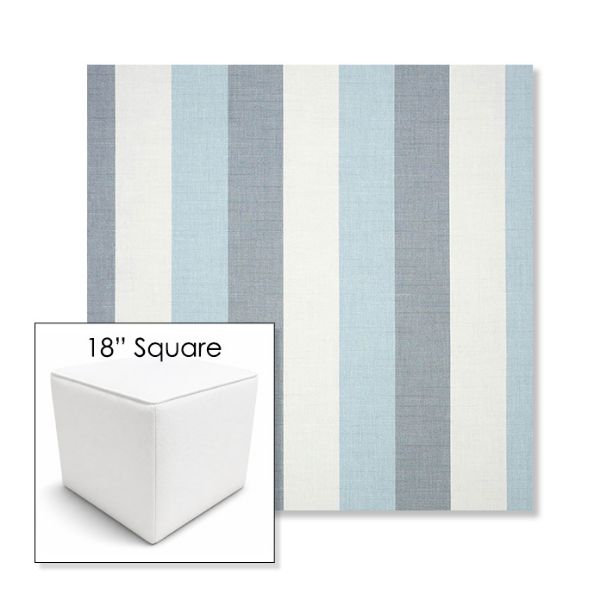 Picture of Direction Dew | 18" Square Outdoor Pouf or Ottoman | Sunbrella Fabrics