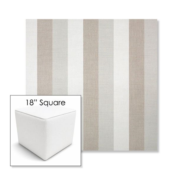 Picture of Direction Linen | 18" Square Outdoor Pouf or Ottoman | Sunbrella Fabrics
