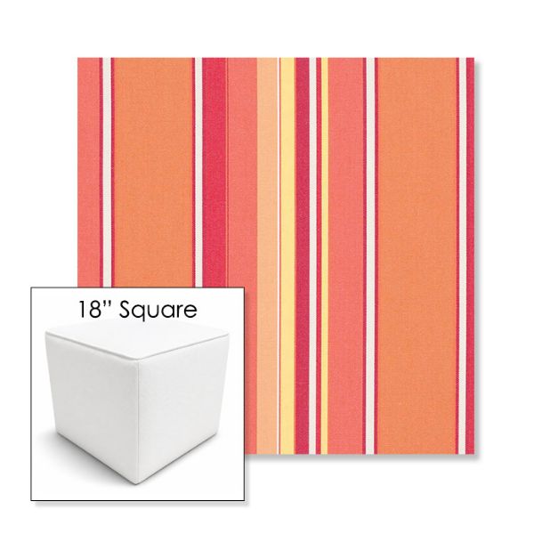 Picture of Dolce Mango | 18" Square Outdoor Pouf or Ottoman | Sunbrella Fabrics