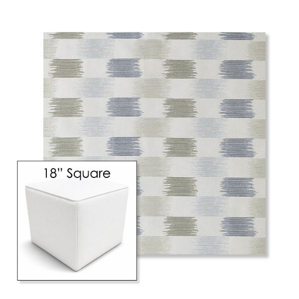 Picture of Dream Mist | 18" Square Outdoor Pouf or Ottoman | Sunbrella Fabrics