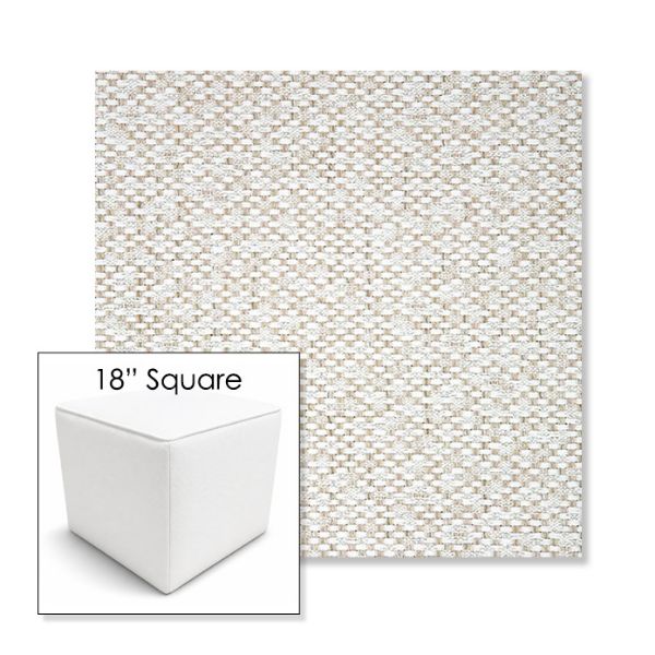 Picture of Dumont Stucco | 18" Square Outdoor Pouf or Ottoman | Sunbrella Fabrics