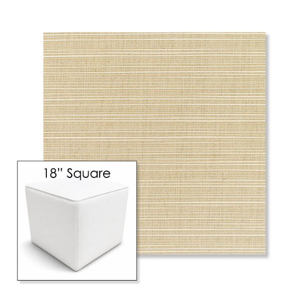 Picture of Dupione Sand | 18" Square Outdoor Pouf or Ottoman | Sunbrella Fabrics
