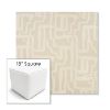 Picture of Escher Alabaster | 18" Square Outdoor Pouf or Ottoman | Sunbrella Fabrics