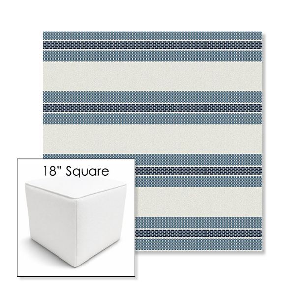 Picture of Excel Denim | 18" Square Outdoor Pouf or Ottoman | Sunbrella Fabrics