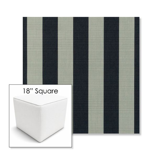 Picture of Expressive Mist | 18" Square Outdoor Pouf or Ottoman | Sunbrella Fabrics