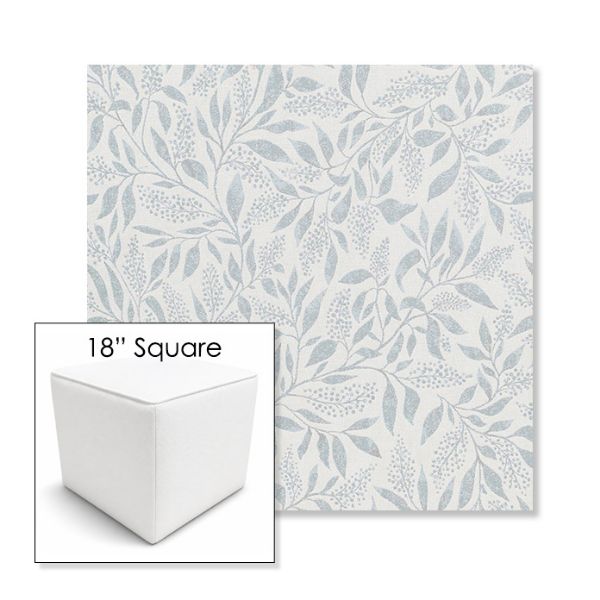 Picture of Exquisite Mist | 18" Square Outdoor Pouf or Ottoman | Sunbrella Fabrics