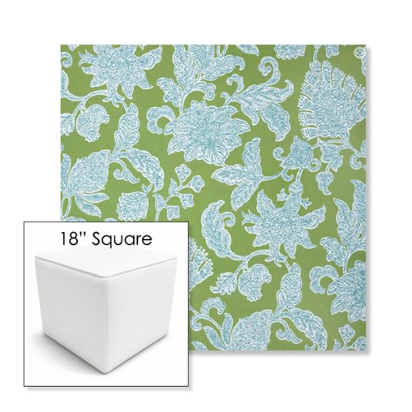 Picture of Floral Song Spring | 18" Square Outdoor Pouf or Ottoman | Sunbrella Fabrics
