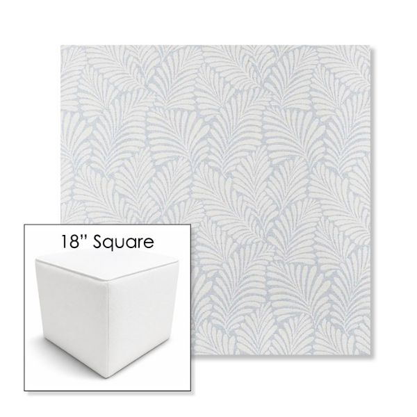 Picture of Frond Sky | 18" Square Outdoor Pouf or Ottoman | Sunbrella Fabrics