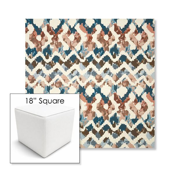 Picture of Inga Boho | 18" Square Outdoor Pouf or Ottoman | Sunbrella Fabrics