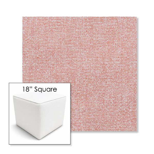 Picture of Kismet Coral | 18" Square Outdoor Pouf or Ottoman | Sunbrella Fabrics
