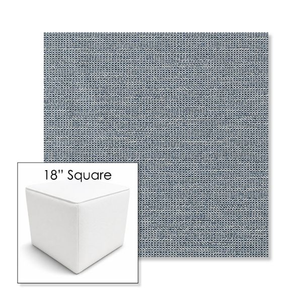 Picture of Kudos Denim Wash | 18" Square Outdoor Pouf or Ottoman | Sunbrella Fabrics