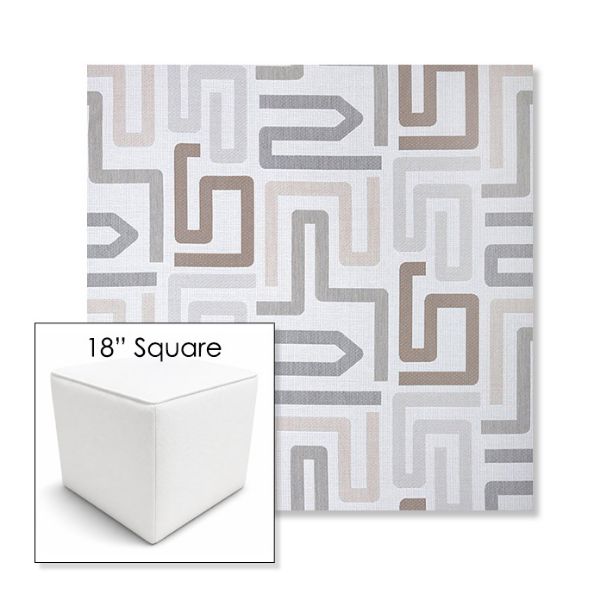 Picture of Labyrinth Cloud | 18" Square Outdoor Pouf or Ottoman | Sunbrella Fabrics