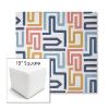 Picture of Labyrinth Fiesta | 18" Square Outdoor Pouf or Ottoman | Sunbrella Fabrics
