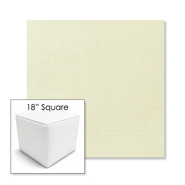 Picture of Linen Natural | 18" Square Outdoor Pouf or Ottoman | Sunbrella Fabrics