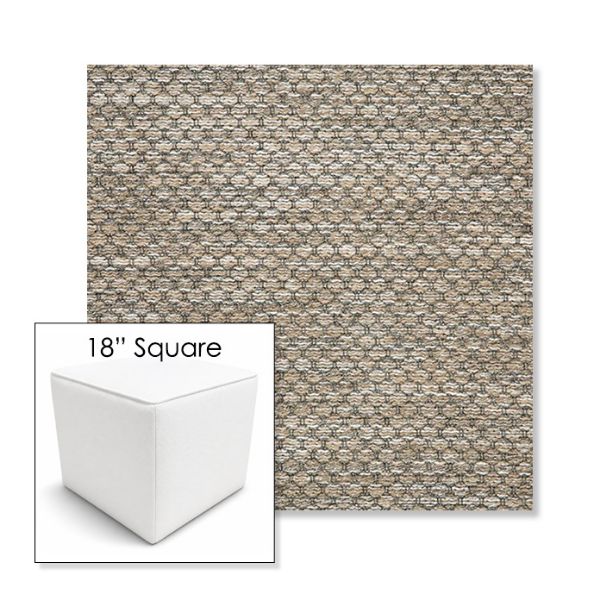Picture of Litchfield Pebble | 18" Square Outdoor Pouf or Ottoman | Sunbrella Fabrics